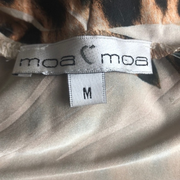 Moa Moa Leopard Print Slouch Neck Sleeveless Blouse Medium - Picture 5 of 10